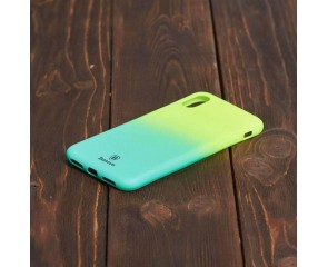 Чехол силиконовый iPhone X Baseus (желто-зеленый)