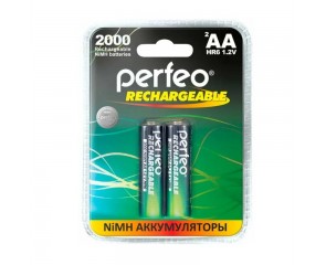 Аккумулятор Ni-MH Perfeo AA 2000mAh/2BL (Пластиковый блистер, цена за 2 штуки)