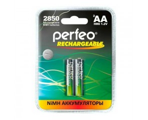 Аккумулятор Ni-MH Perfeo AA 2850mAh/2BL (Пластиковый блистер, цена за 2 штуки)