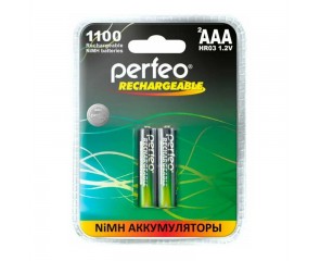 Аккумулятор Ni-MH Perfeo AAA 1100mAh/2BL (Пластиковый блистер, цена за 2 штуки)