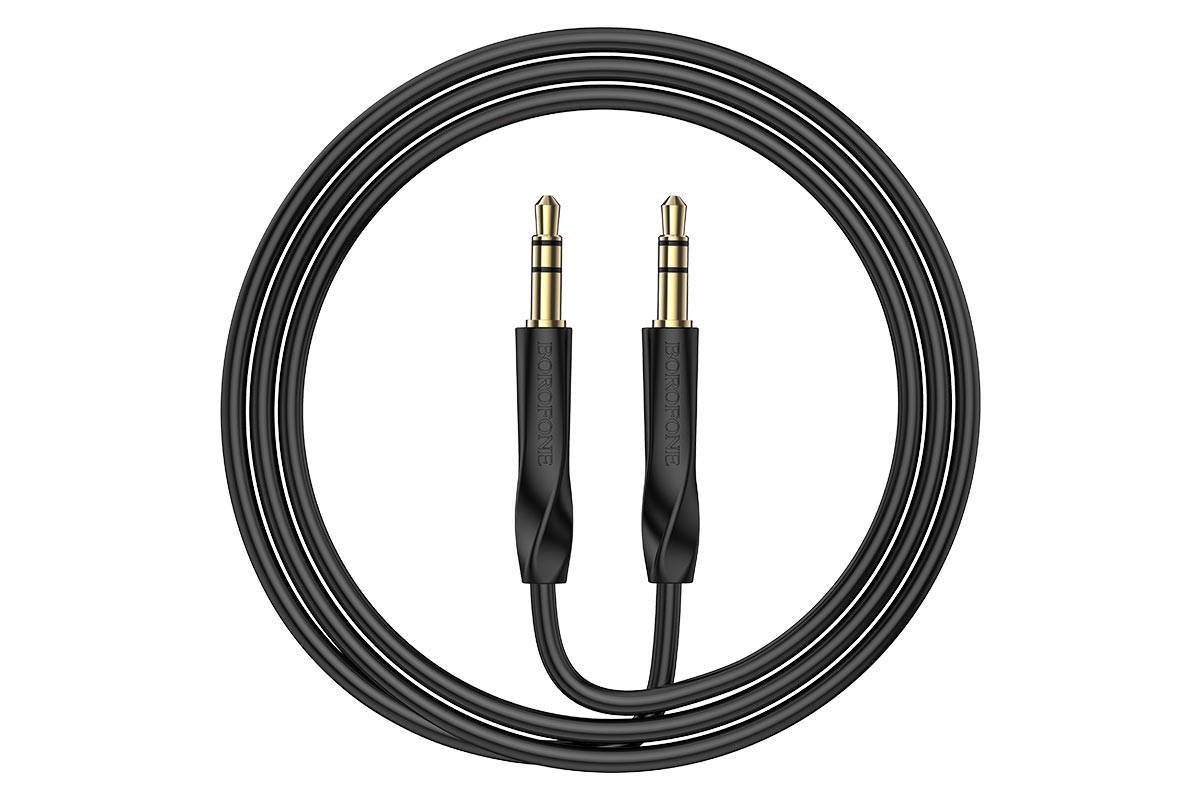 Кабель аудио AUX BOROFONE BL16 (Джек 3,5мм на гнездо 3,5мм) 1м (черный)