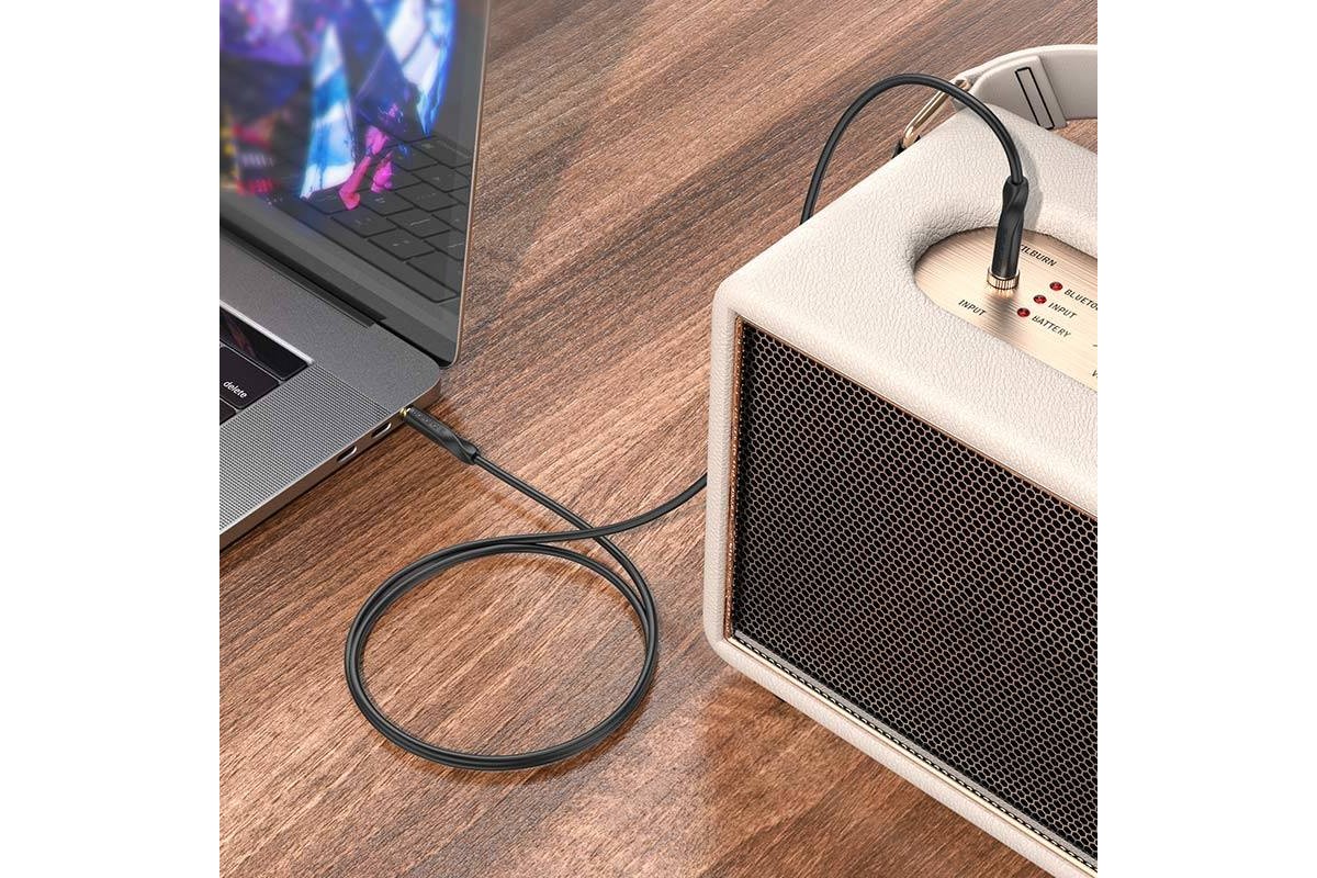 Кабель аудио AUX BOROFONE BL16 (Джек 3,5мм на гнездо 3,5мм) 1м (черный)