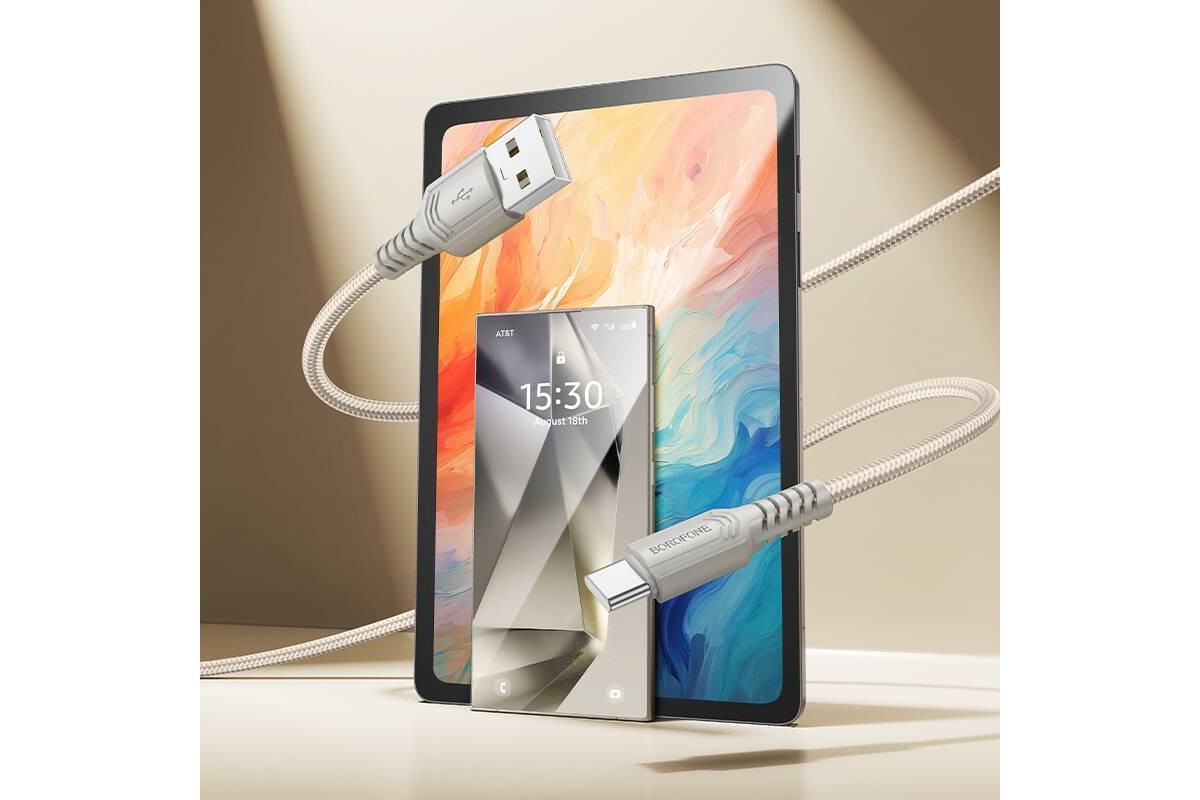 Кабель USB - USB Type-C BOROFONE BX116, (белый) 1м