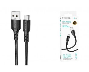 Кабель USB - USB Type-C BOROFONE BX116 (черный) 1м Кабель USB - USB Type-C BOROFONE BX116 (черный) 1м