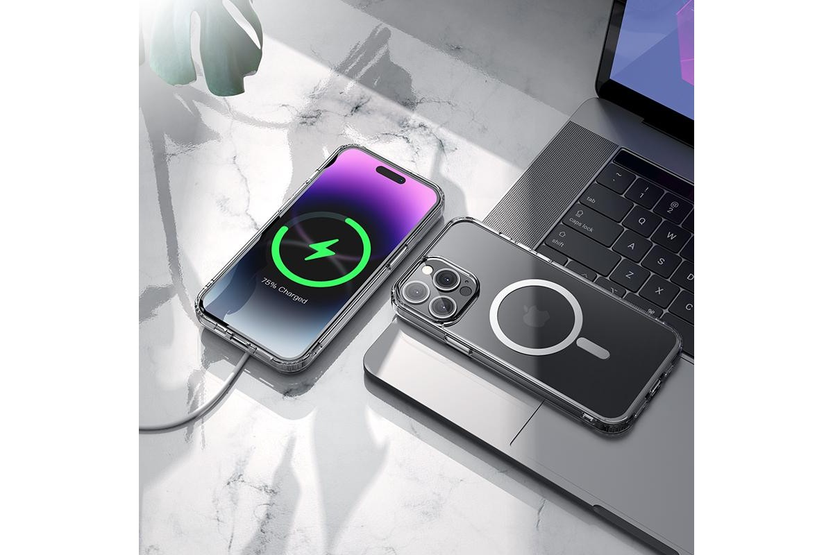 Чехол для iPhone 14 Pro Max (6.7) HOCO Magnetic series тонкий прозрачный