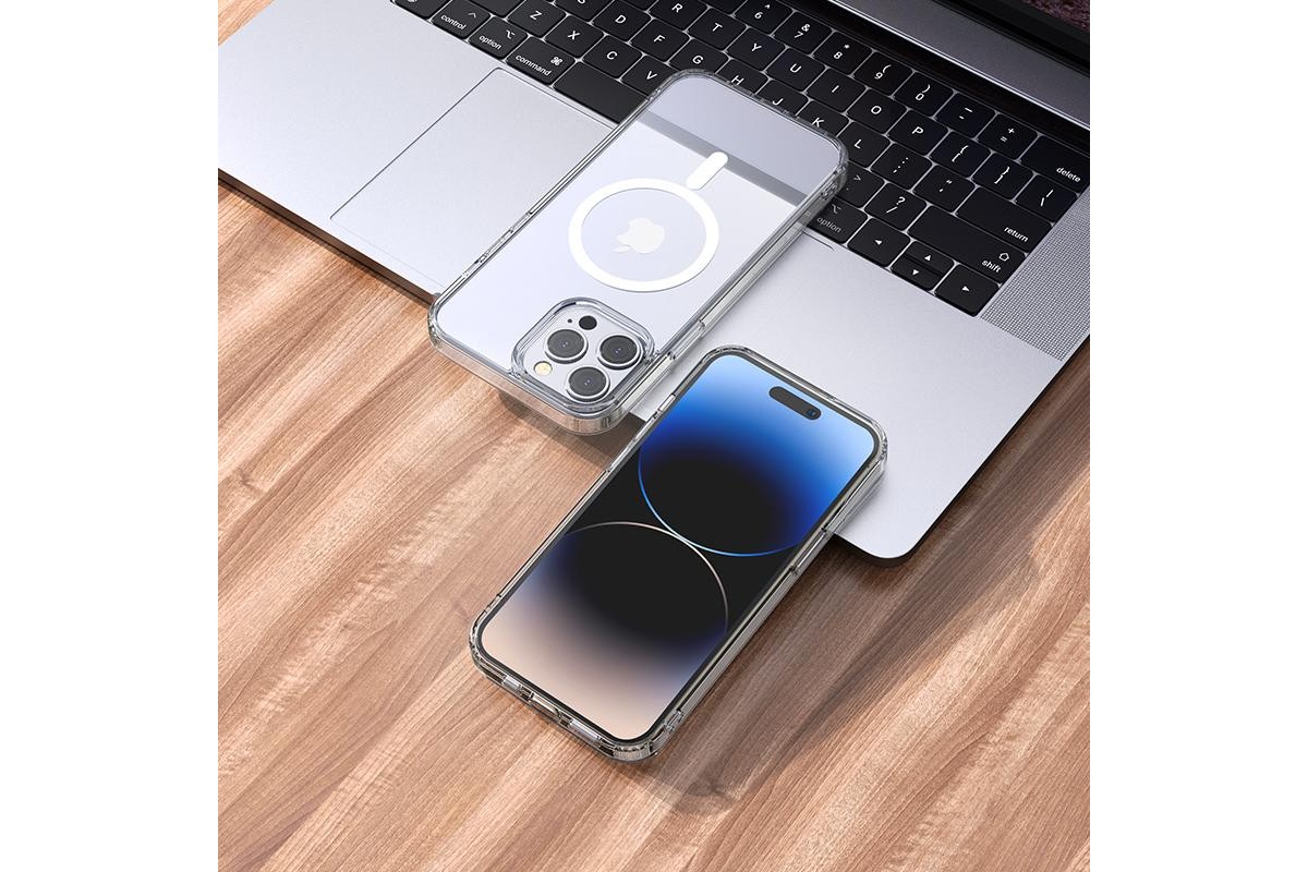 Чехол для iPhone 14 Pro Max (6.7) HOCO Magnetic series тонкий прозрачный