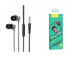 Наушники вакуумные проводные HOCO M98 Delighted earphones with microphone (серый)