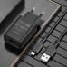 Сетевое зарядное устройство USB 2100mAh + кабель iPhone 5/6/7 BOROFONE BA68A Glacier single port charger set черный