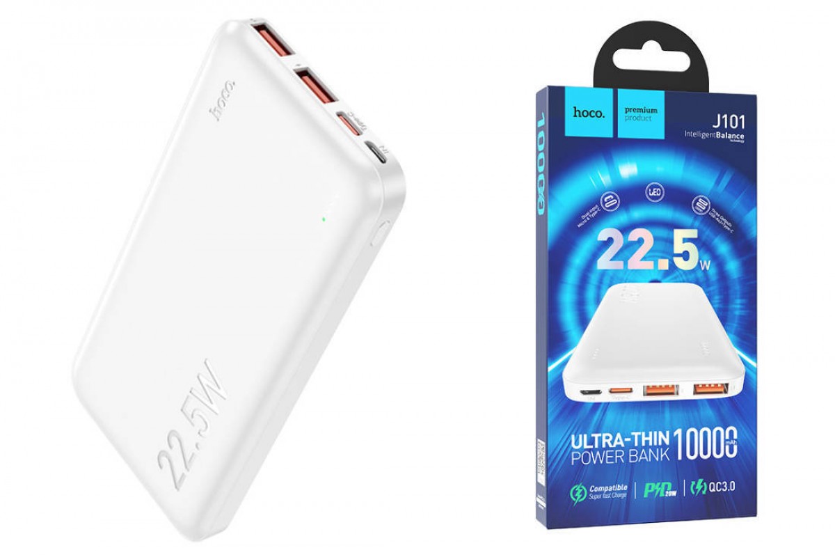 Универсальный дополнительный аккумулятор Power Bank HOCO J101 Astute PD22.5W (10000 mAh) белый