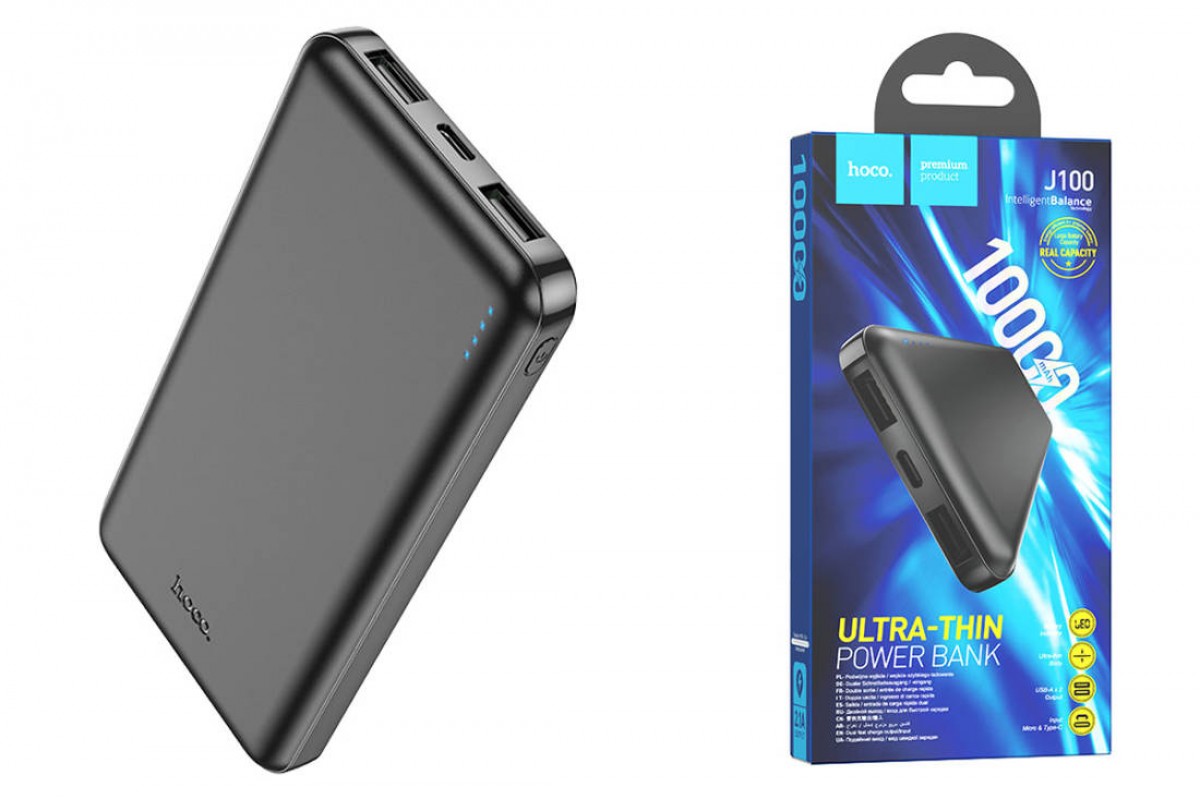 Универсальный дополнительный аккумулятор Power Bank HOCO J100 (10000 mAh) черный