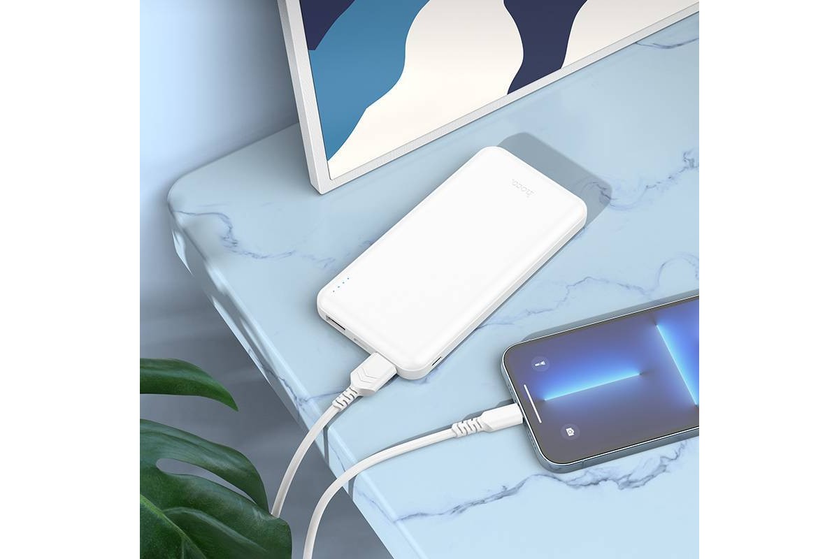 Универсальный дополнительный аккумулятор Power Bank HOCO J100 (10000 mAh) белый