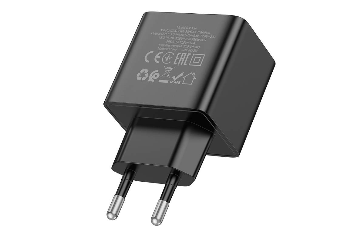 Сетевое зарядное устройство USB-C BOROFONE BAS15A Erudite PD 30W (черный)
