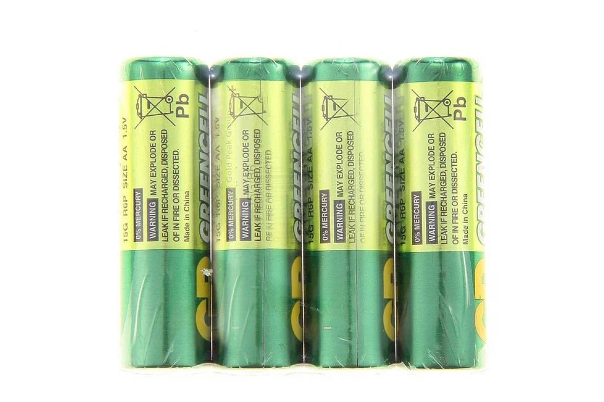 Батарейка солевая GP R6 AA/4SH Greencell (цена за спайку 4 шт)