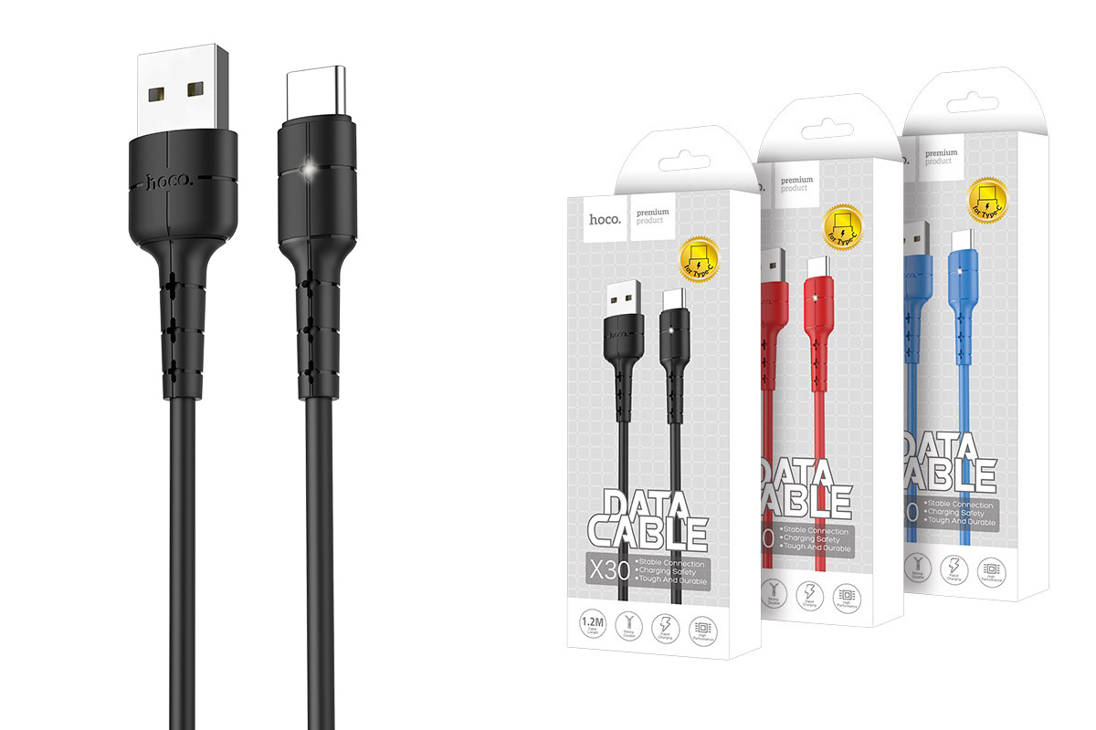 Кабель USB HOCO X30 Star charging data cable for Type-C (черный) 1 метр