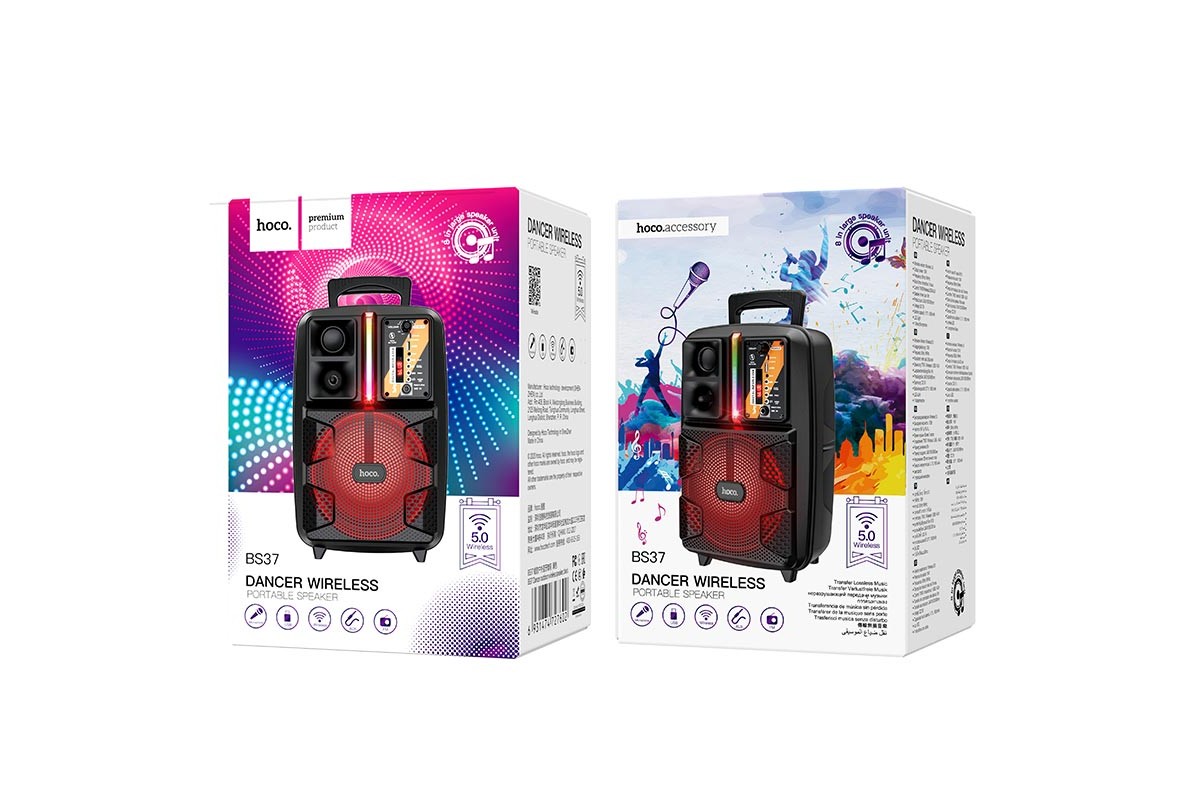 Портативная беспроводная акустика HOCO BS37 Dancer outdoor wireless speaker цвет черный