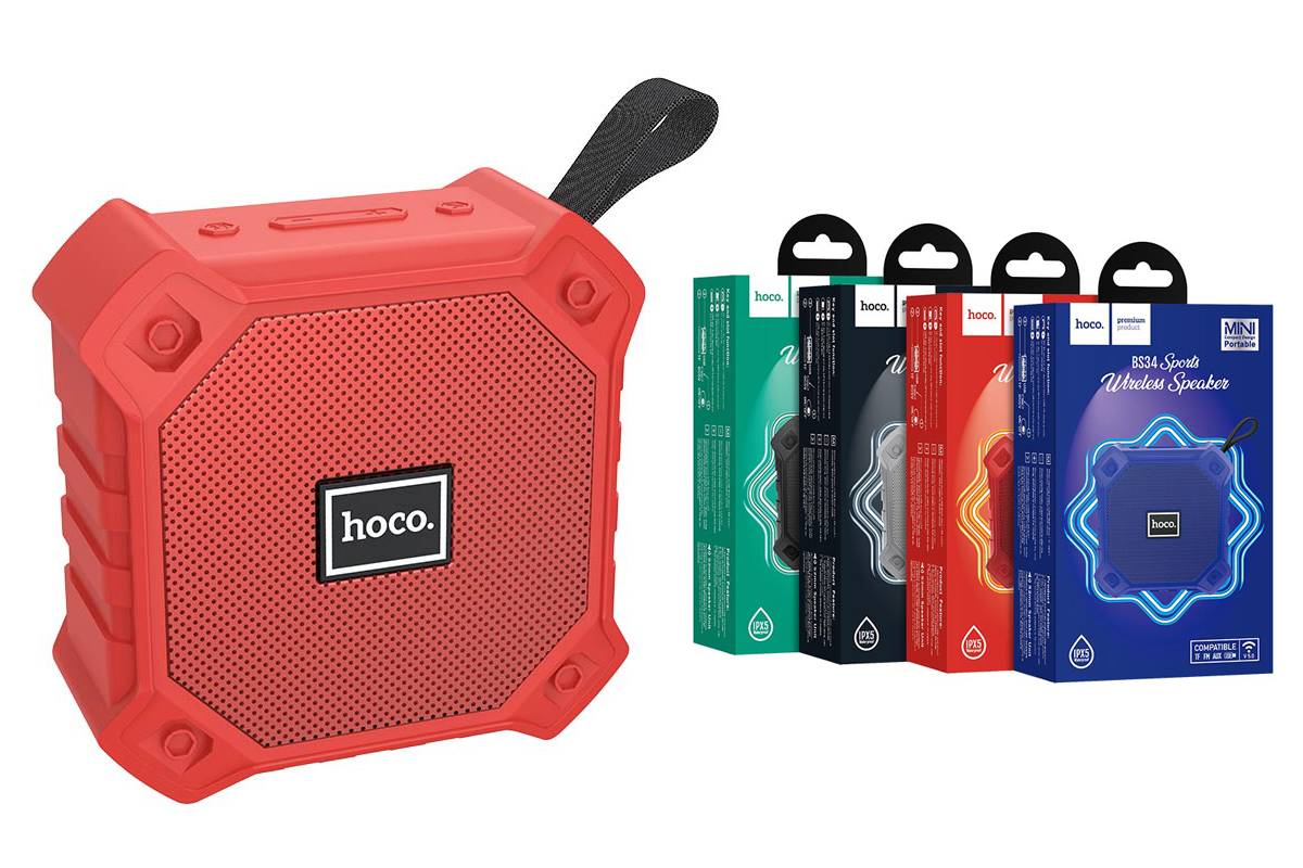 Портативная беспроводная акустика HOCO BS34 sports wireless speaker цвет красный