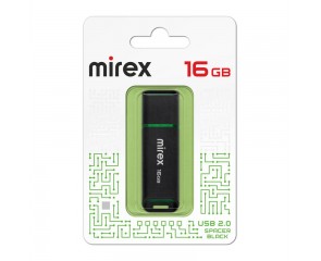 Флешка USB 2.0 Mirex SPACER BLACK 16GB (ecopack)