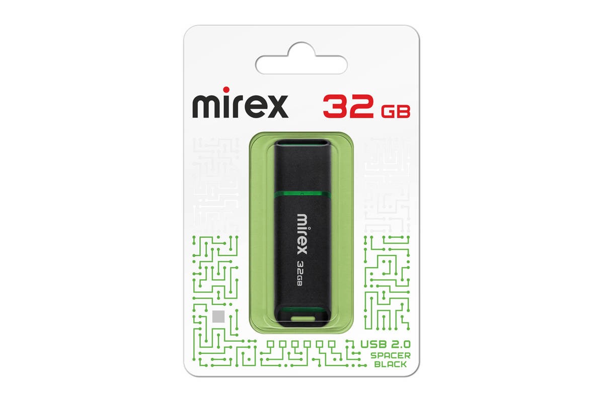 USB флэш-накопитель 32 ГБ Mirex SPACER BLACK 32GB (ecopack)