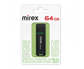 Флешка USB 2.0 Mirex SPACER BLACK 64GB (ecopack)