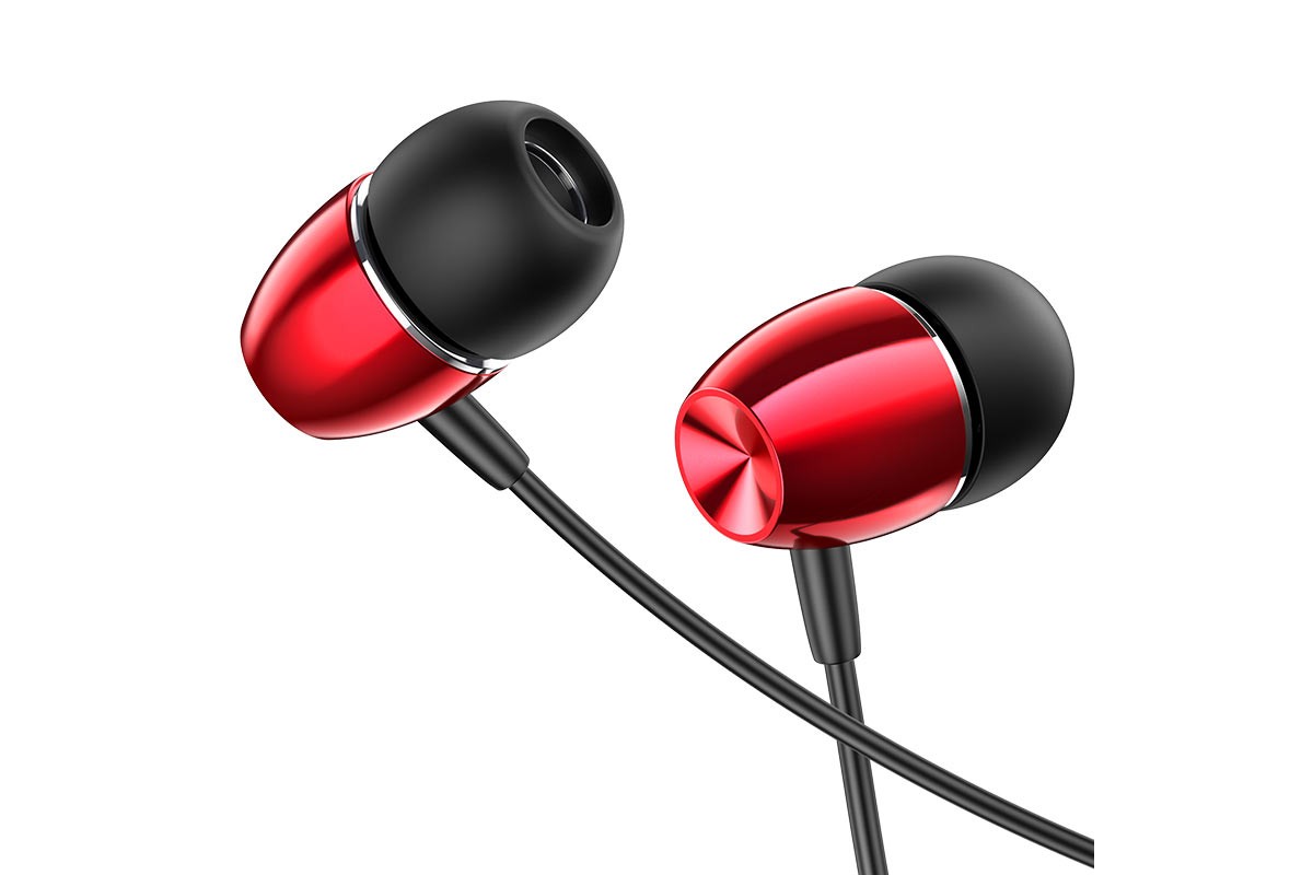 Наушники BOROFONE BM57 Platinum Universal earphones  with microphone3.5мм цвет красная