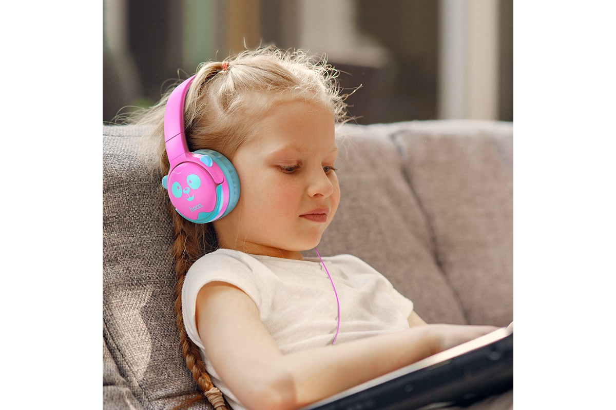 Внешние наушники HOCO W31 Childrens headphones желтые (панда)