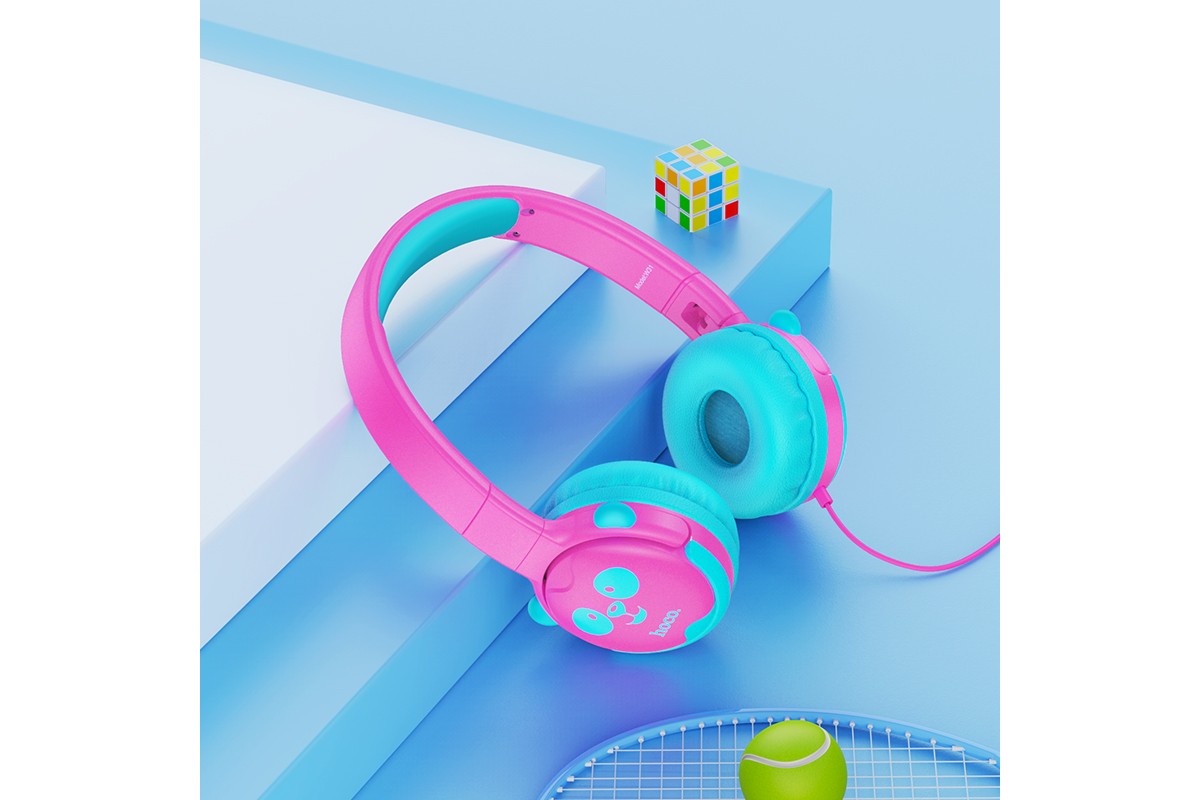 Внешние наушники HOCO W31 Childrens headphones розовые (панда)