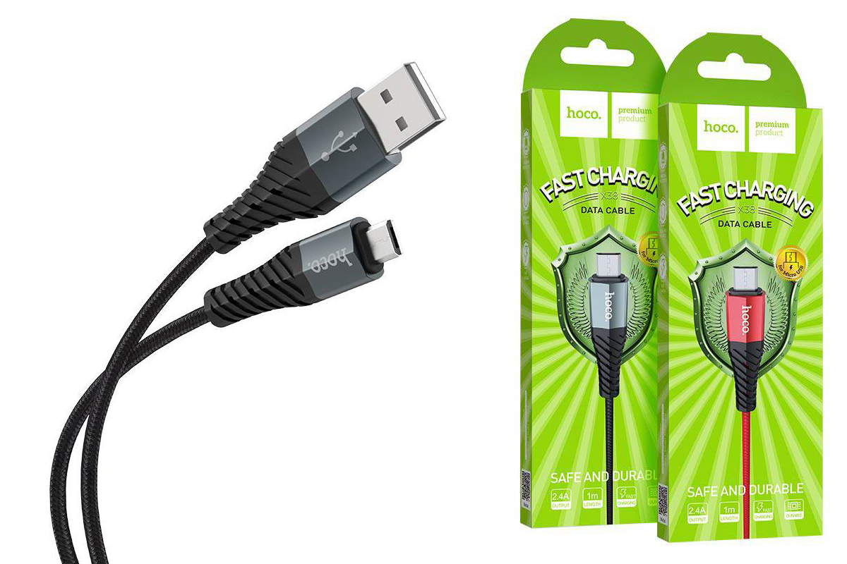Кабель USB micro USB HOCO X38 Cool Charging data cable for Micro 1 метр черный