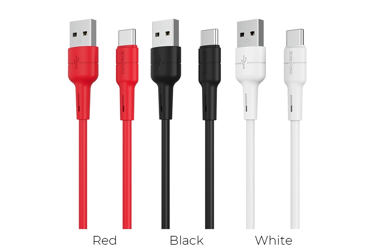 Кабель USB BOROFONE BX30 Silicone charging data cable for Type-C (черный) 1 метр