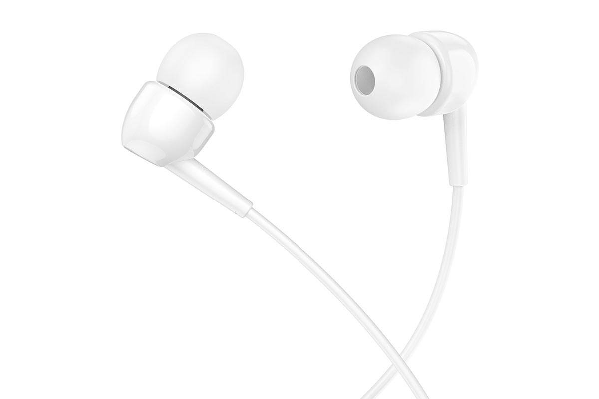 Наушники вакуумные проводные HOCO M99 Celestial universal earphones with microphone (белый)