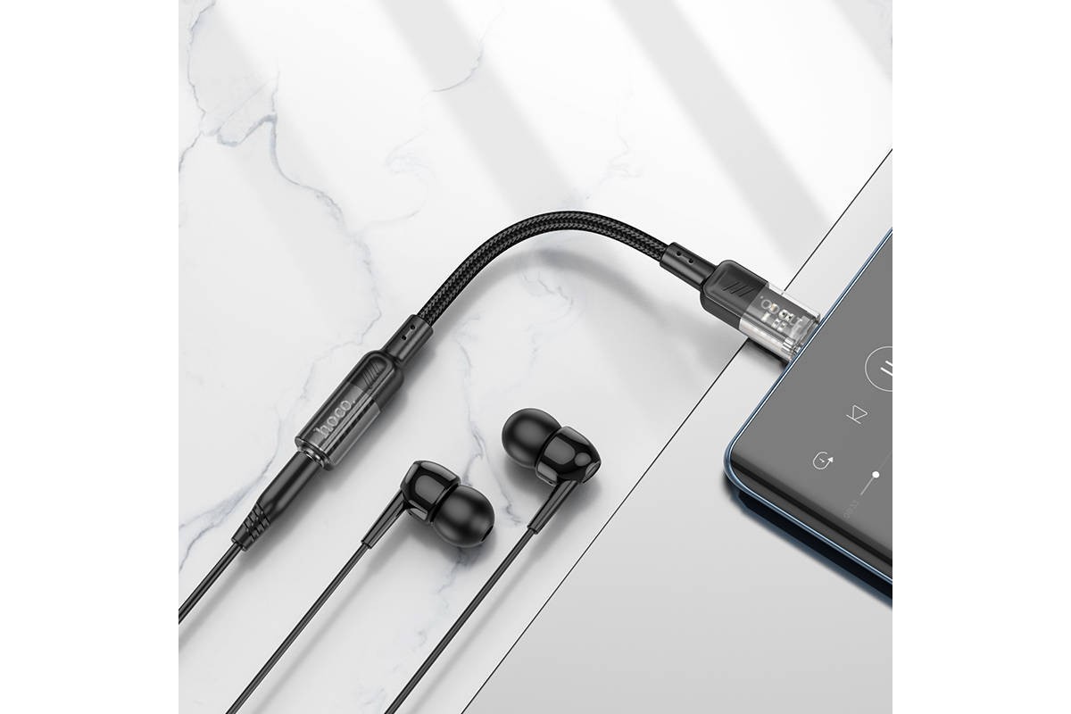 Адаптер для проводной гарнитуры c 3.5 мм на Type-C HOCO LS37 Spirit transparent digital audio converter Type-C to 3.5mm (черный) Адаптер для проводной гарнитуры c 3.5 мм на Type-C HOCO LS37 Spirit transparent digital audio converter Type-C to 3.5mm (черный)