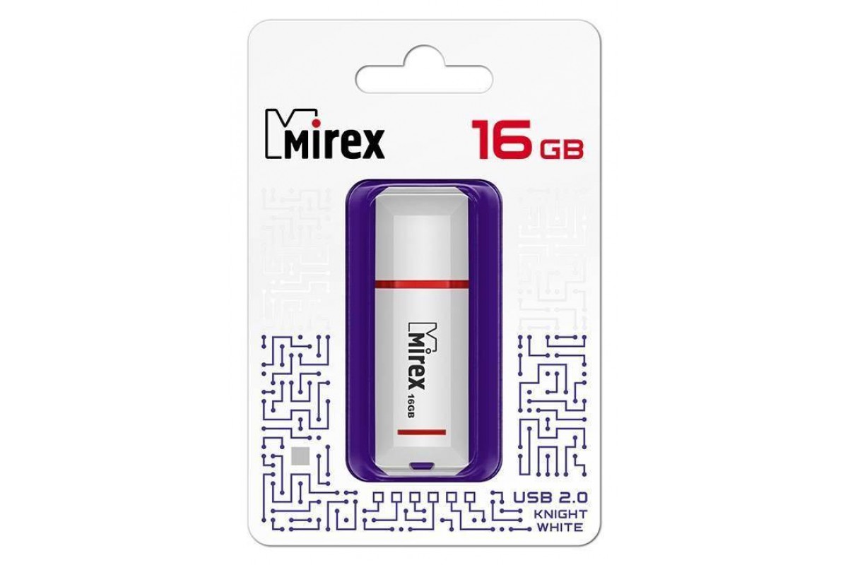Флешка USB 2.0 Mirex KNIGHT WHITE 16GB (ecopack)