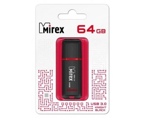 Флешка USB 3.0 Mirex KNIGHT BLACK 64GB (ecopack)