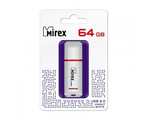 Флешка USB 2.0 Mirex KNIGHT WHITE 64GB (ecopack)