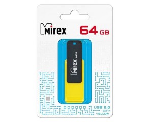 Флешка USB 2.0 Mirex CITY YELLOW 64GB (ecopack)
