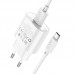 Сетевое зарядное устройство USB + кабель Type-C HOCO С109А QC3.0 (белый)