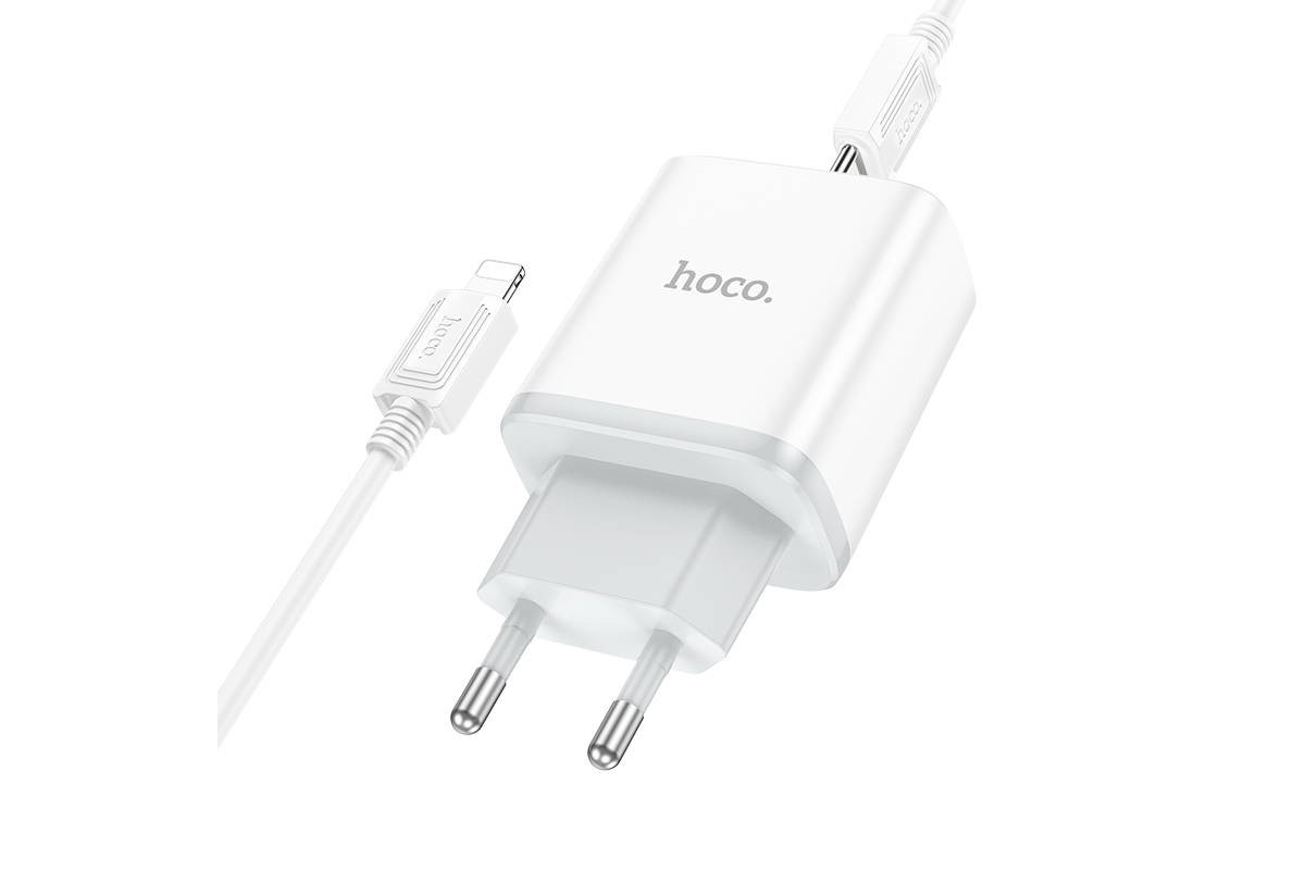 Сетевое зарядное устройство USB-C + кабель Lightning - Type-C HOCO C104A  charger PD20W  (белый)