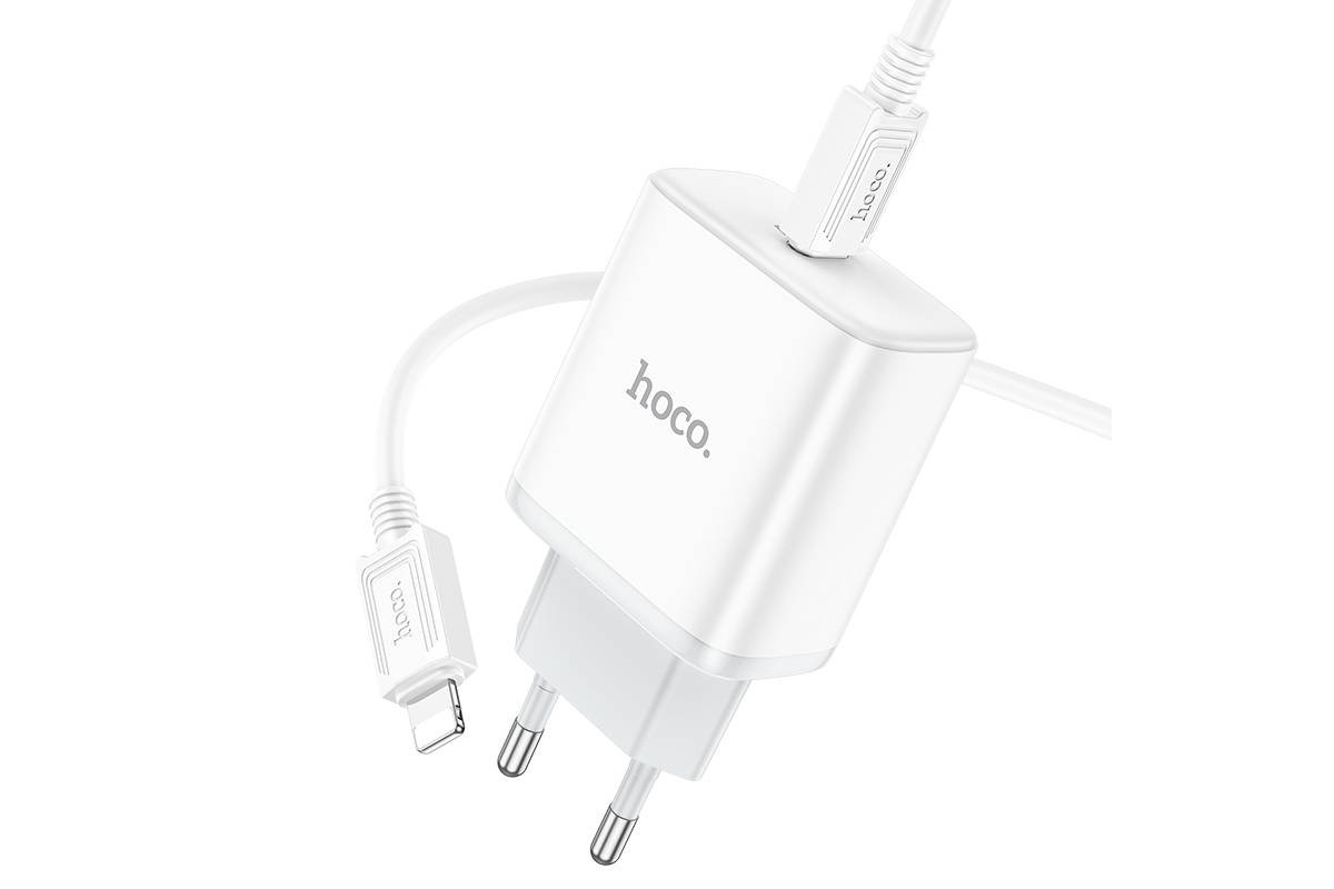 Сетевое зарядное устройство USB-C + кабель Lightning - Type-C HOCO C104A  charger PD20W  (белый)