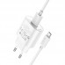 Сетевое зарядное устройство USB + кабель MicroUSB HOCO C109A Fighter QC3.0  (белый)