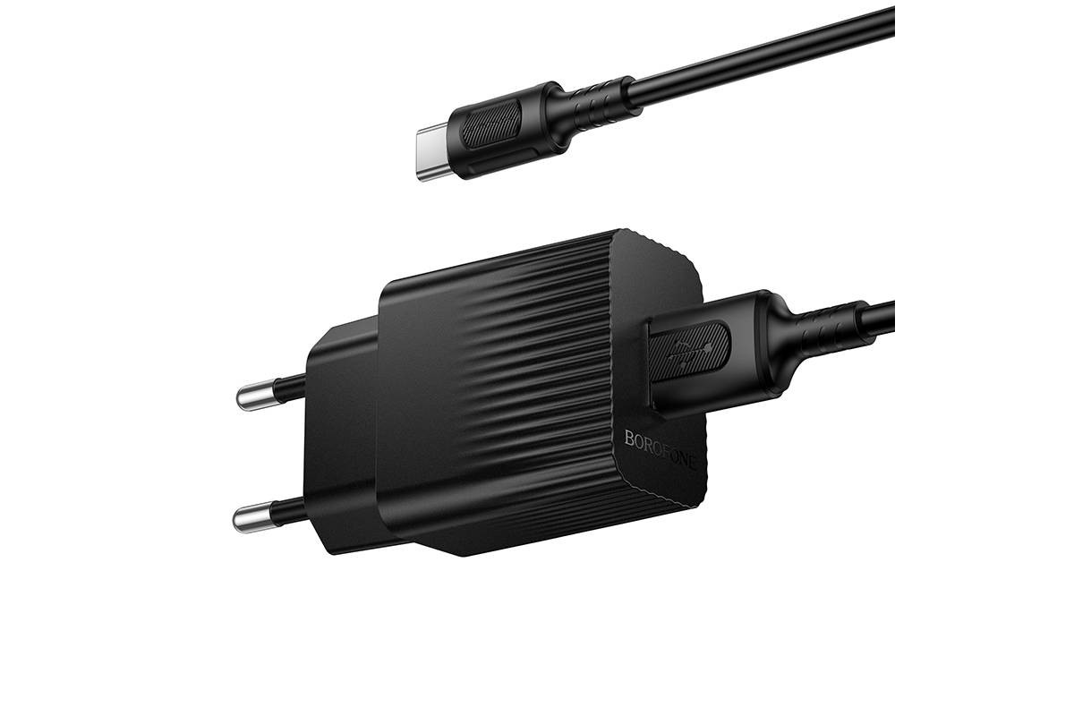 Сетевое зарядное устройство USB + кабель Type-C BOROFONE BAS71A Source 2100 mAh черный