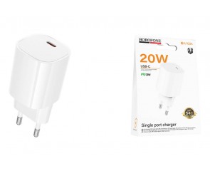 Сетевое зарядное устройство USB-C BOROFONE BA103A Pudding PD20W (белый)