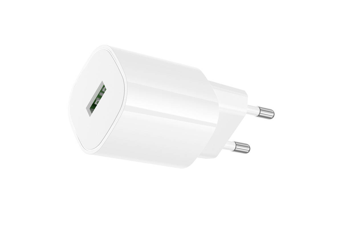 Сетевое зарядное устройство USB-C BOROFONE BA102A Pudding QC3.0 (белый)