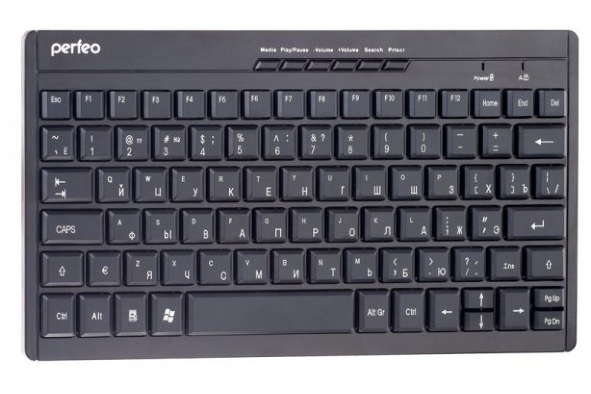 Клавиатура беспроводная Perfeo "COMPACT" Multimedia, USB, чёрная