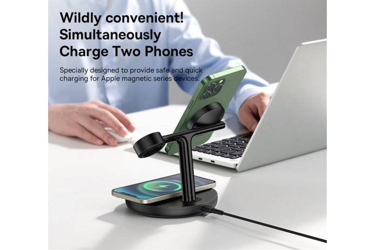 Беспроводное зарядное устройство 3 в 1 Baseus Swan Bracket 20W, универсальный, Include:USB For type-C 3A 1 м) (черный) Беспроводное зарядное устройство 3 в 1 Baseus Swan Bracket 20W, универсальный, Include:USB For type-C 3A 1 м) (черный)