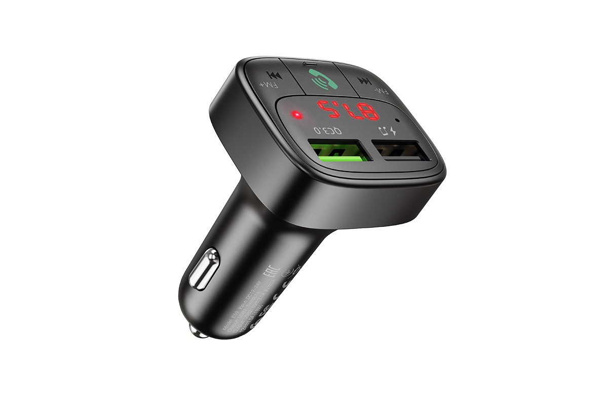 USB MP3 плеер +FM трансмиттер с диспл. HOCO E59 Promise QC3.0 car BT FM transmitter