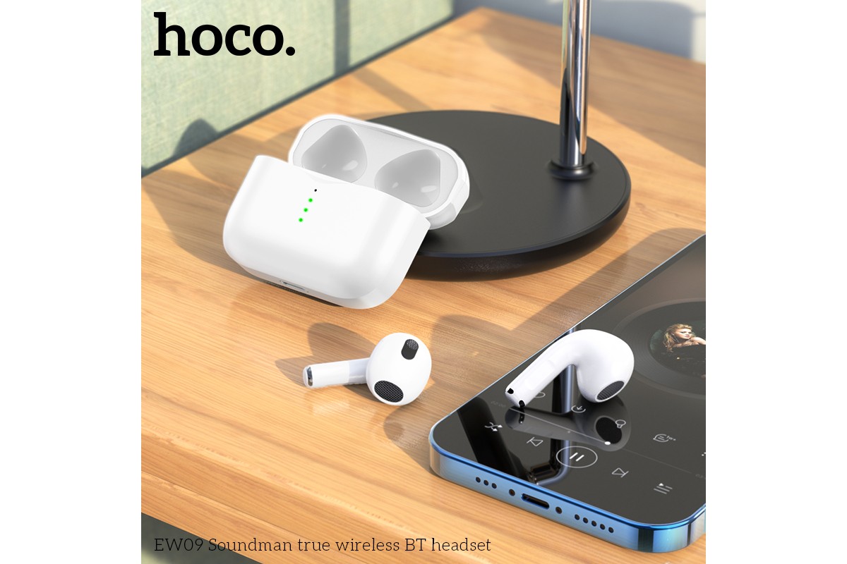 Беспроводные наушники EW09 Soundman true wireless BT headset  HOCO белые
