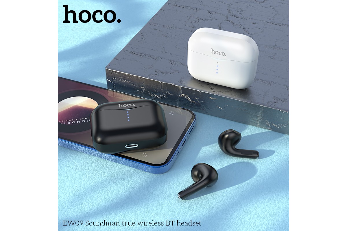 Беспроводные наушники EW09 Soundman true wireless BT headset  HOCO черные