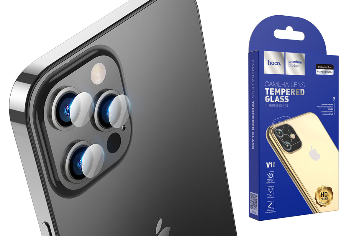 Защитное стекло камеры iPhone 13 Pro /13 Pro Max  HOCO Lens flexible прозрачное