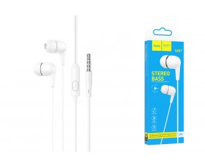 Наушники вакуумные проводные HOCO M97 Enjoy earphones with microphone (белый)