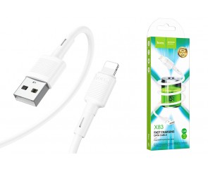 Кабель USB - Lightning HOCO X83, 2,4A (белый) 1м