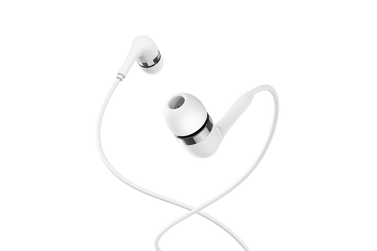 Гарнитура BOROFONE BM39 Refined chat universal earphones 3.5мм цвет белая